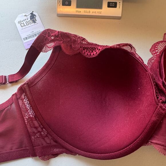 Elegant Lace Burgundy Bra - Picture 5 of 10